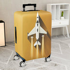1-Piece Airplane Jet Yellow Modern Stylish Aviation  Suitcase Luggage Cover, Stretch Protective Sleeve