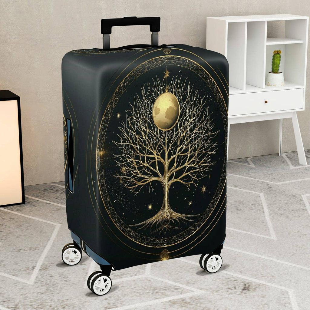 1-Piece Tree Moon Star Galaxy Cosmic Nature Mystery  Suitcase Luggage Cover, Stretch Protective Sleeve