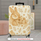 1-Piece Rabbit Floral Cute Adorable Animal Spring  Suitcase Luggage Cover, Stretch Protective Sleeve