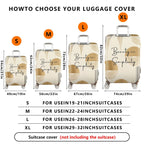 1-Piece Abstract Geometric Minimalist Beige Artistic Modern  Suitcase Luggage Cover, Stretch Protective Sleeve