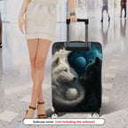 1-Piece Wolf Moon Nature Cosmic Night Mystical  Suitcase Luggage Cover, Stretch Protective Sleeve