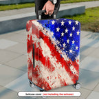 1-Piece American Flag Red White Blue Stars Abstract Fireworks  Suitcase Luggage Cover, Stretch Protective Sleeve
