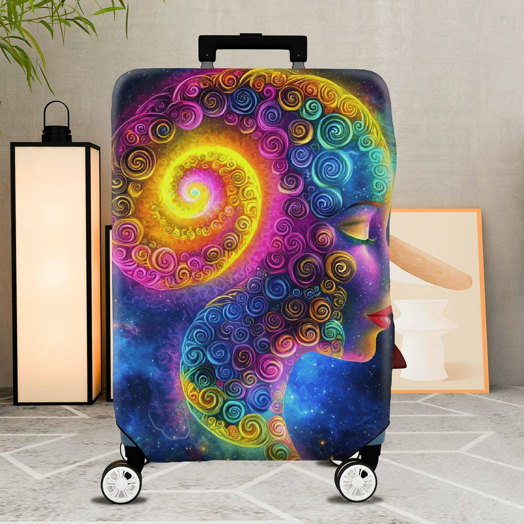 1-Piece Colorful Spiral Galaxy Abstract Cosmic Pattern  Suitcase Luggage Cover, Stretch Protective Sleeve