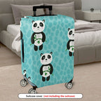 1-Piece Cute Panda Animal Pattern Blue Travel  Suitcase Luggage Cover, Stretch Protective Sleeve