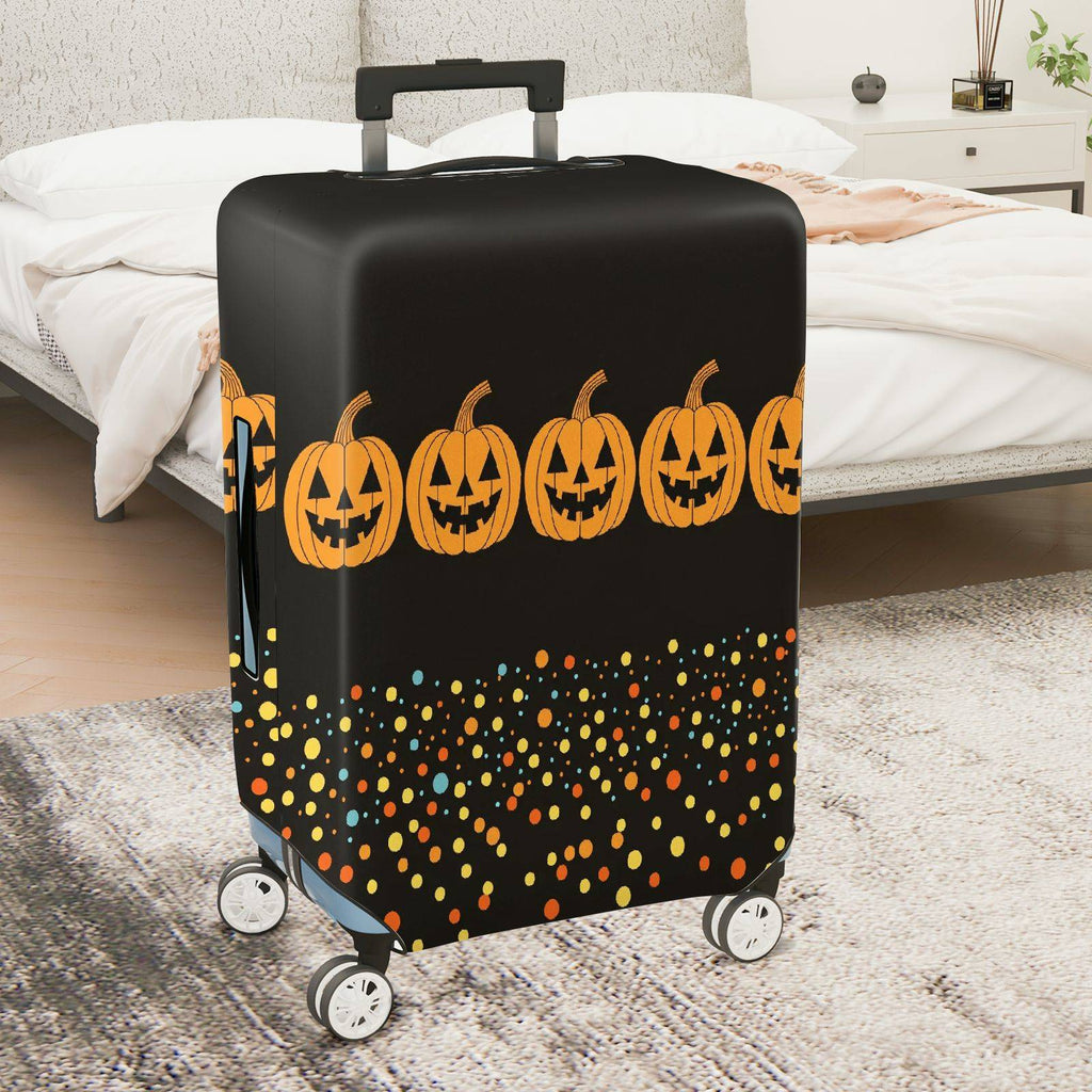 1-Piece Halloween Pumpkin Spooky Festive Party Holiday  Suitcase Luggage Cover, Stretch Protective Sleeve