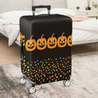 1-Piece Halloween Pumpkin Spooky Festive Party Holiday  Suitcase Luggage Cover, Stretch Protective Sleeve