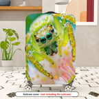 1-Piece Green Spider Floral Nature Animal Travel  Suitcase Luggage Cover, Stretch Protective Sleeve
