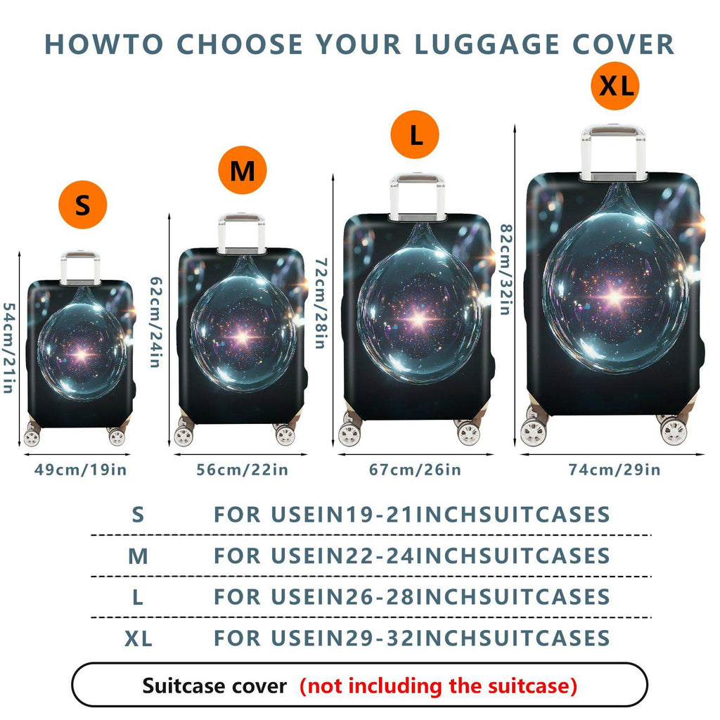 1-Piece Galaxy Starry Sky Cosmic Universe Space Abstract  Suitcase Luggage Cover, Stretch Protective Sleeve