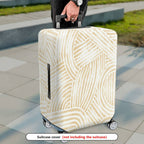 1-Piece Abstract Stripe Beige Pattern Simple Elegant Minimalist Stylish  Suitcase Luggage Cover, Stretch Protective Sleeve