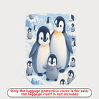 1-Piece Penguin Family Snow Ice Winter Cute Animal  Suitcase Luggage Cover, Stretch Protective Sleeve
