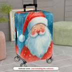 1-Piece Santa Claus Christmas Winter Snow Holiday  Suitcase Luggage Cover, Stretch Protective Sleeve