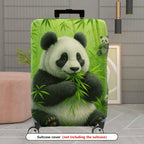 1-Piece Panda Bamboo Green Forest Cute Playful Lively  Suitcase Luggage Cover, Stretch Protective Sleeve