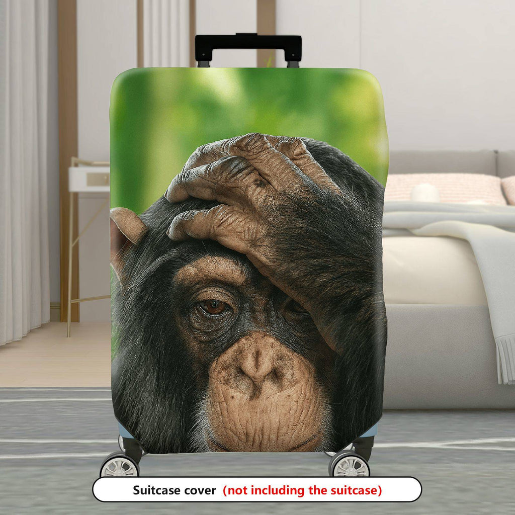 1-Piece Cute Monkey Forest Green Animal Nature Funny  Suitcase Luggage Cover, Stretch Protective Sleeve