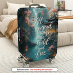 1-Piece Scenic Oriental Ink Landscape Calligraphy Lanterns Inspiration  Suitcase Luggage Cover, Stretch Protective Sleeve