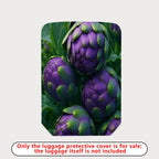 1-Piece Purple Green Artichoke Nature Floral Travel  Suitcase Luggage Cover, Stretch Protective Sleeve