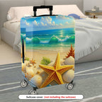 1-Piece Beach Ocean Starfish Seashell Sand Holiday  Suitcase Luggage Cover, Stretch Protective Sleeve