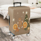 1-Piece Gingerbread Orange Cinnamon Christmas Holiday Star  Suitcase Luggage Cover, Stretch Protective Sleeve