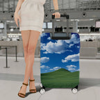 1-Piece Sky Blue Green Landscape Clouds Nature Hills  Suitcase Luggage Cover, Stretch Protective Sleeve