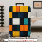 1-Piece Geometric Colorful Abstract Modern Artistic Vibrant  Suitcase Luggage Cover, Stretch Protective Sleeve