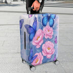 1-Piece Butterfly Floral Purple Pink Blue  Suitcase Luggage Cover, Stretch Protective Sleeve