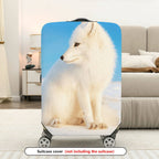 1-Piece Arctic Fox Winter Blue White Nature Animal  Suitcase Luggage Cover, Stretch Protective Sleeve