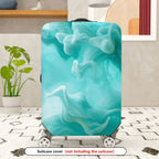 1-Piece Aqua Swirl Abstract Artistic Elegant Stylish Blue  Suitcase Luggage Cover, Stretch Protective Sleeve