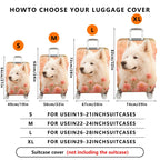 1-Piece Floral Dog Nature Pink Cute Animal  Suitcase Luggage Cover, Stretch Protective Sleeve