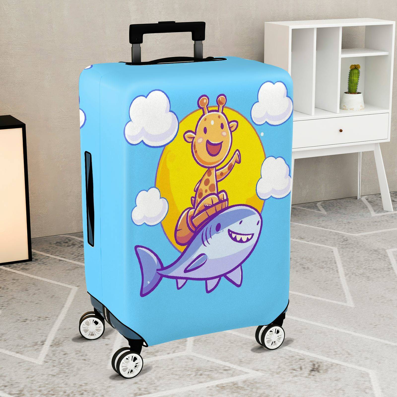1-Piece Animal Space Cloud Ocean Fun  Suitcase Luggage Cover, Stretch Protective Sleeve