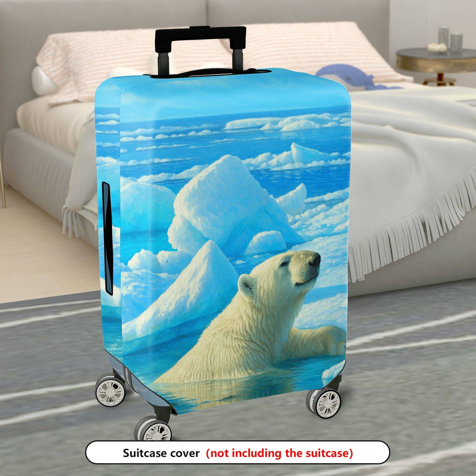 1-Piece Arctic Polar Bear Ice Ocean Scenery Nature  Suitcase Luggage Cover, Stretch Protective Sleeve