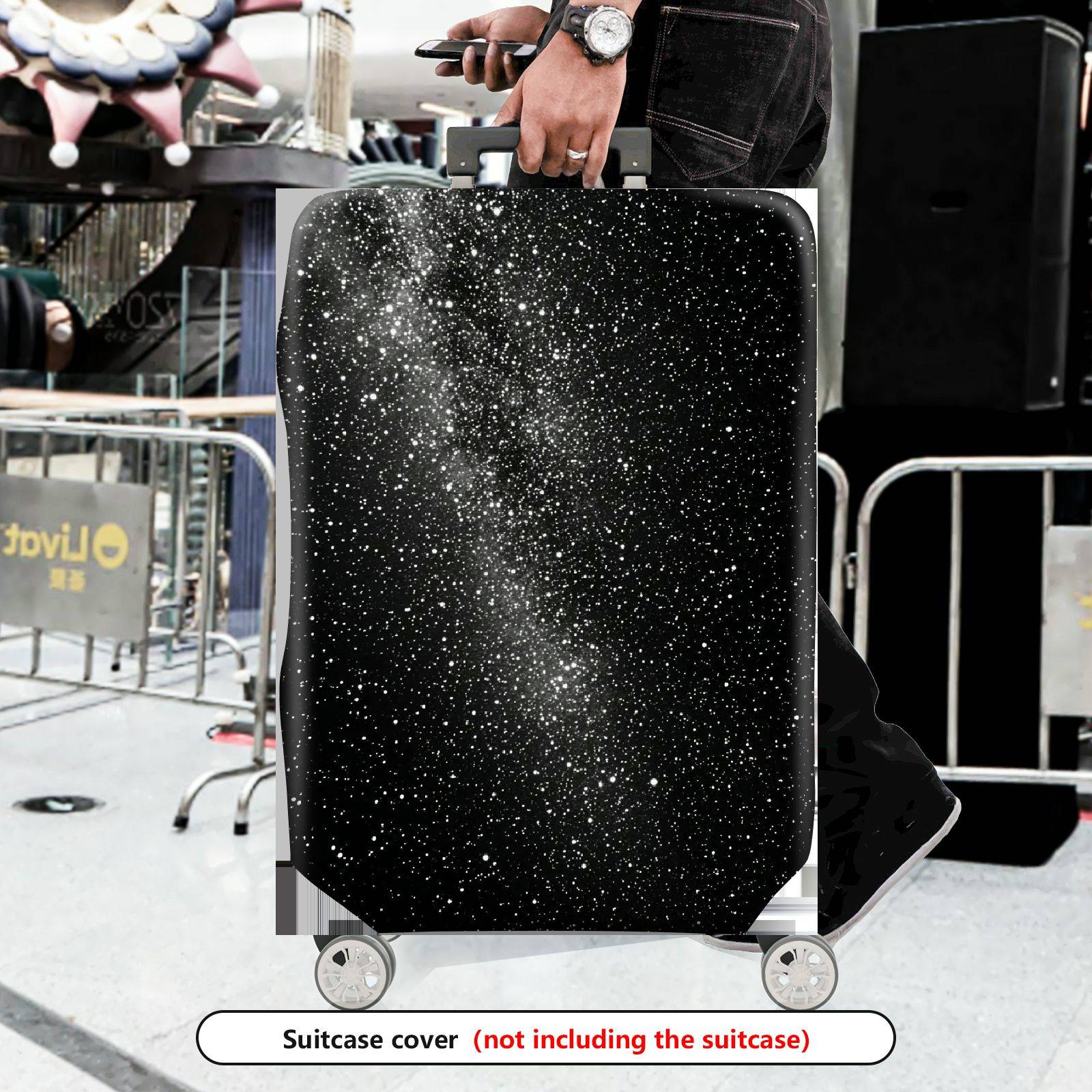 1-Piece Starry Night Galaxy Cosmic Space Astral Celestial  Suitcase Luggage Cover, Stretch Protective Sleeve