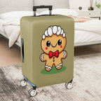 1-Piece Cute  Gingerbread Christmas Holiday Fun Festive  Suitcase Luggage Cover, Stretch Protective Sleeve
