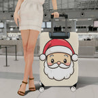 1-Piece Santa Claus  Cute Festive Holiday Fun  Suitcase Luggage Cover, Stretch Protective Sleeve
