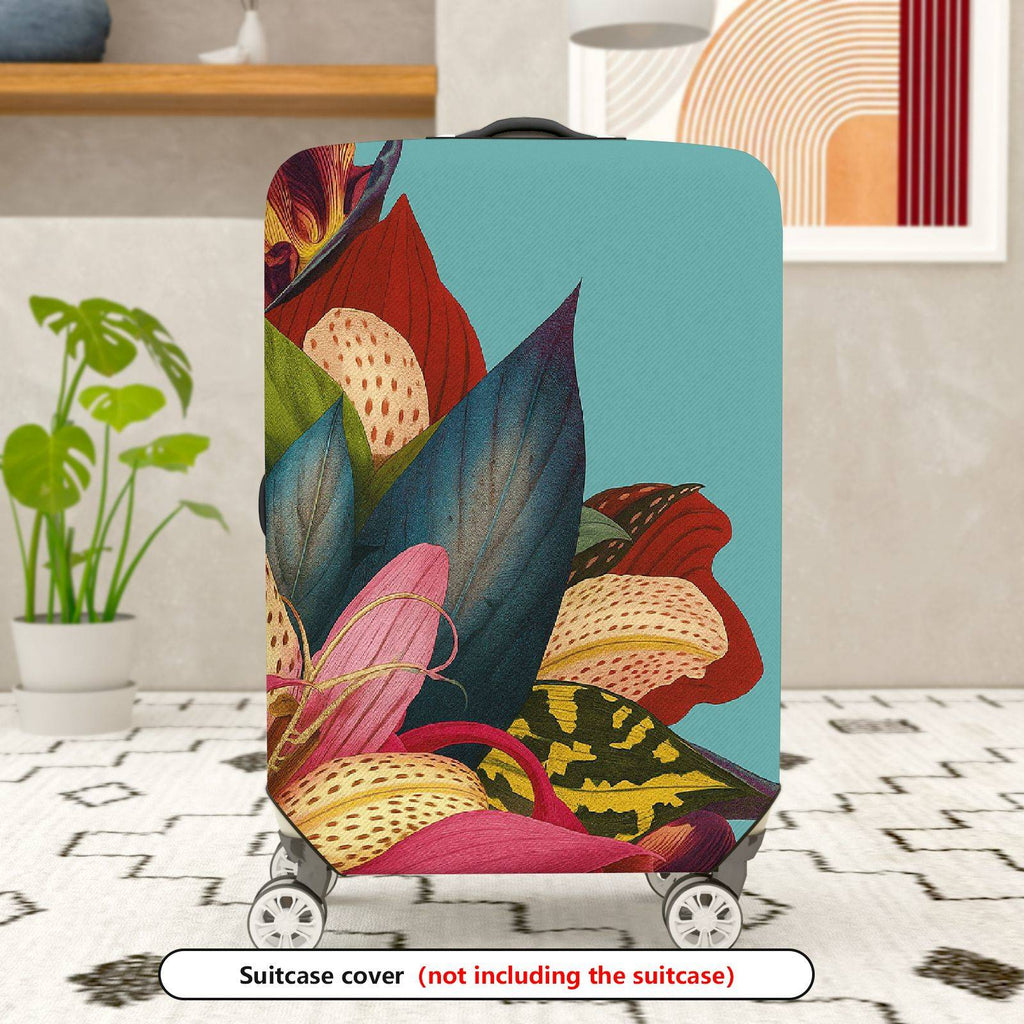 1-Piece Floral Leaf Nature Pattern Colorful  Suitcase Luggage Cover, Stretch Protective Sleeve