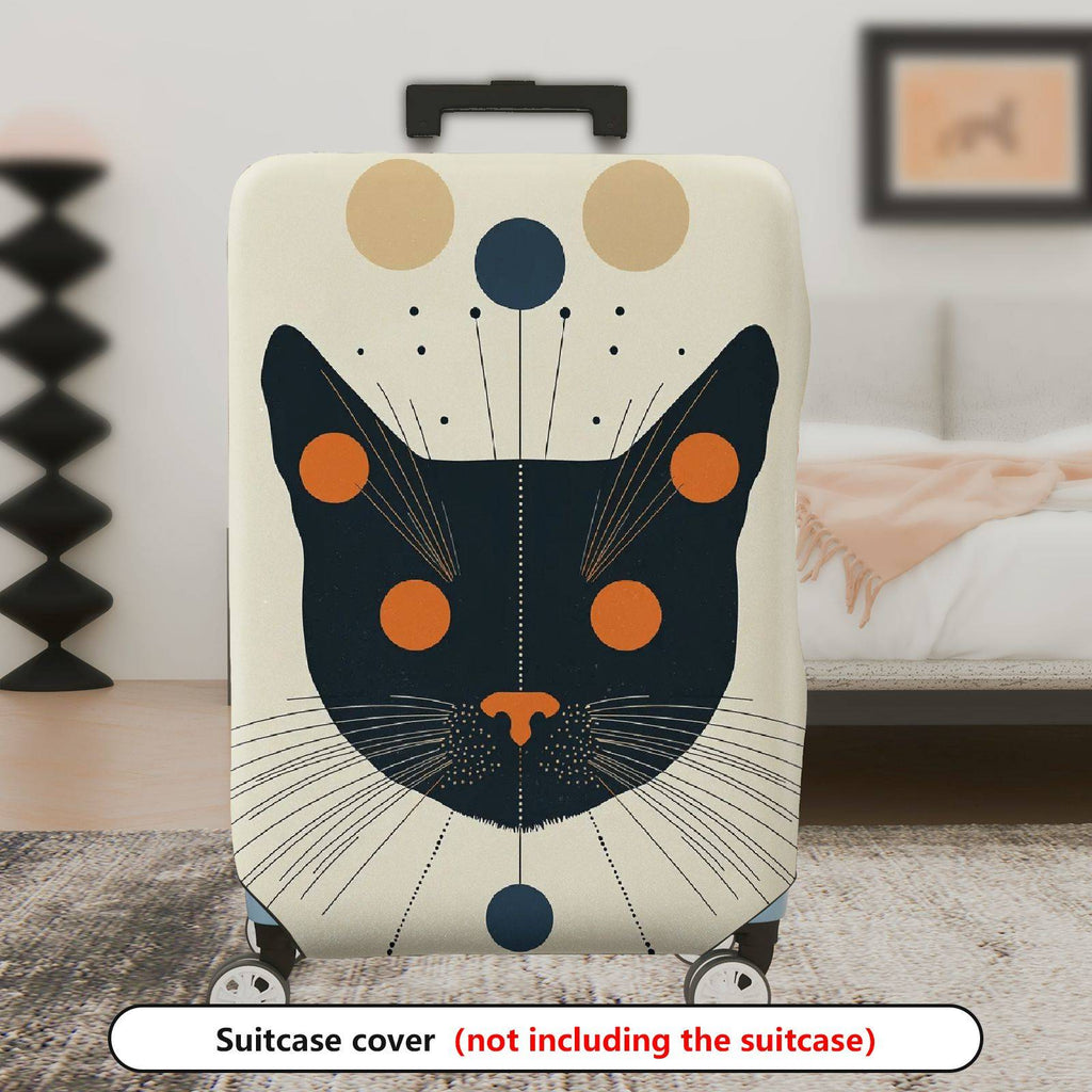 1-Piece Abstract Artistic Cat Pattern Colorful Travel Style Creative Modern  Suitcase Luggage Cover, Stretch Protective Sleeve