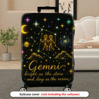 1-Piece Zodiac Constellation Starry Night Cosmic Celestial Gemini  Suitcase Luggage Cover, Stretch Protective Sleeve