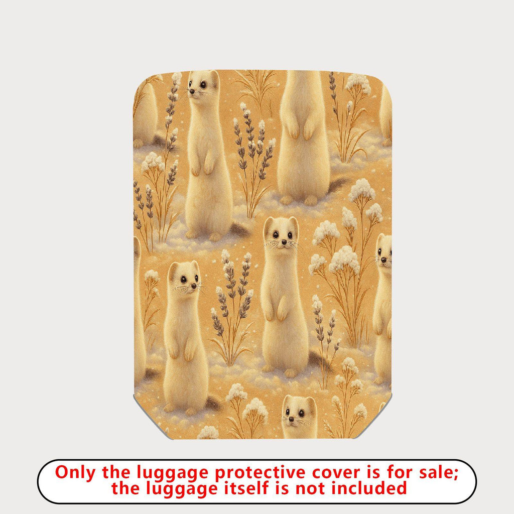 1-Piece Cute Weasel Animal Nature Pastel Art  Suitcase Luggage Cover, Stretch Protective Sleeve