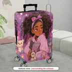 1-Piece Cute  Girl Plush Toys Pink  Suitcase Luggage Cover, Stretch Protective Sleeve