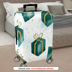 1-Piece Gift Box Ribbon Sparkle Festive Holiday  Suitcase Luggage Cover, Stretch Protective Sleeve