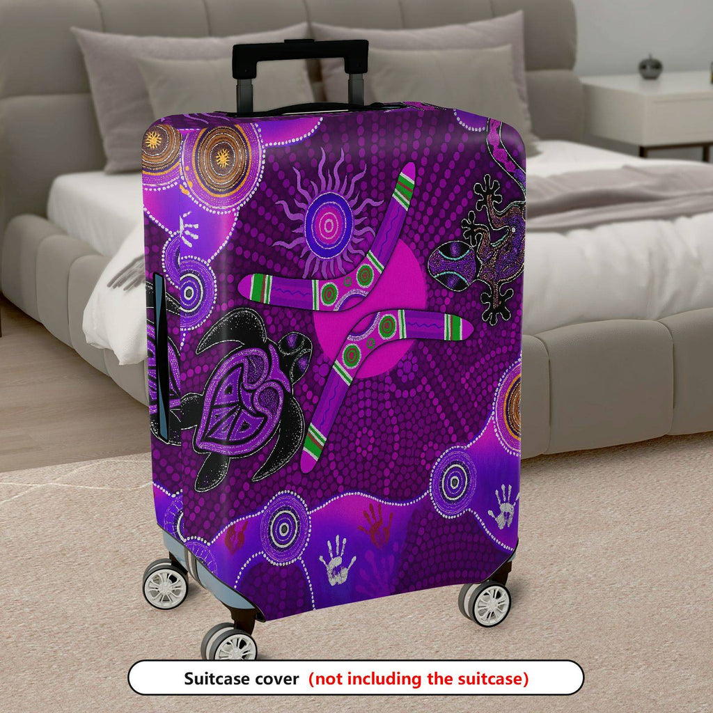1-Piece Abstract Tribal Animal Boomerang Geometric Art  Suitcase Luggage Cover, Stretch Protective Sleeve