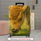 1-Piece Cute Animal Pastoral Nature Buffalo Travel  Suitcase Luggage Cover, Stretch Protective Sleeve