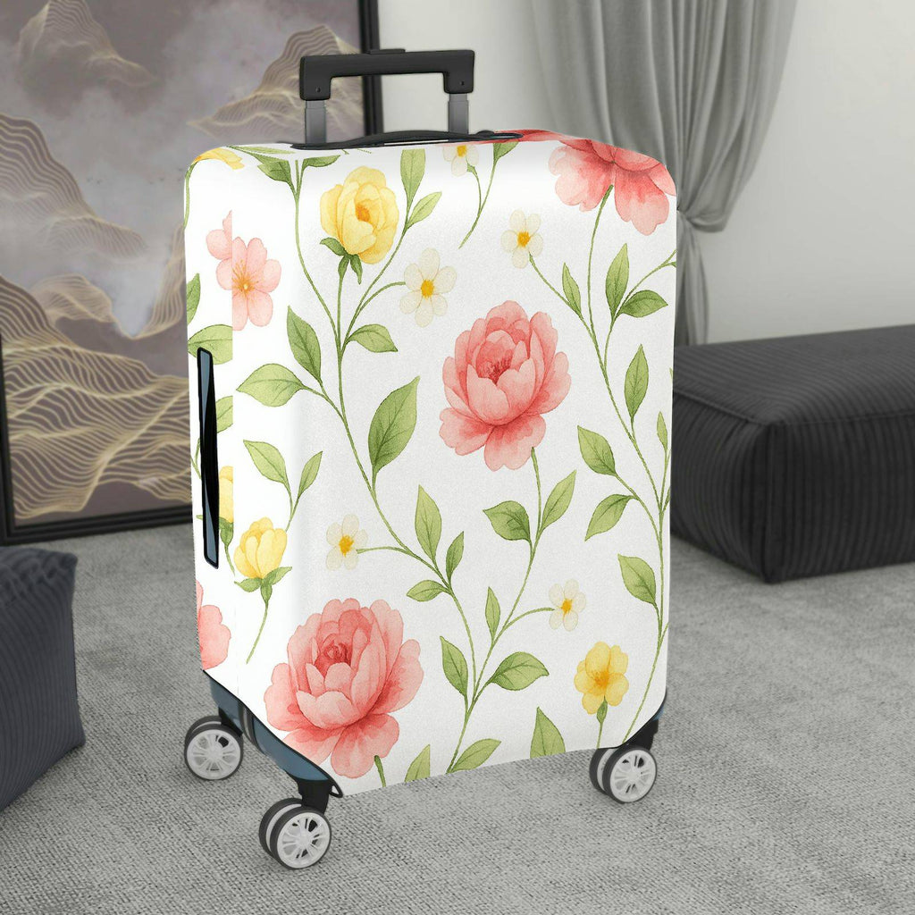 1-Piece Floral Spring Summer Vibrant Colorful Nature  Suitcase Luggage Cover, Stretch Protective Sleeve