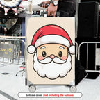 1-Piece Santa Claus  Cute Festive Holiday Fun  Suitcase Luggage Cover, Stretch Protective Sleeve
