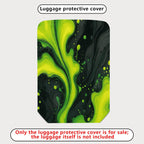 1-Piece Abstract Swirl  Green Black Artistic  Suitcase Luggage Cover, Stretch Protective Sleeve