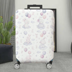 1-Piece Cute Rabbit Balloon Cloud Pastel Travel  Suitcase Luggage Cover, Stretch Protective Sleeve