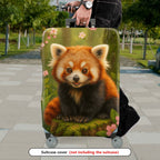 1-Piece Red Panda Floral Nature Forest Cute Animal  Suitcase Luggage Cover, Stretch Protective Sleeve
