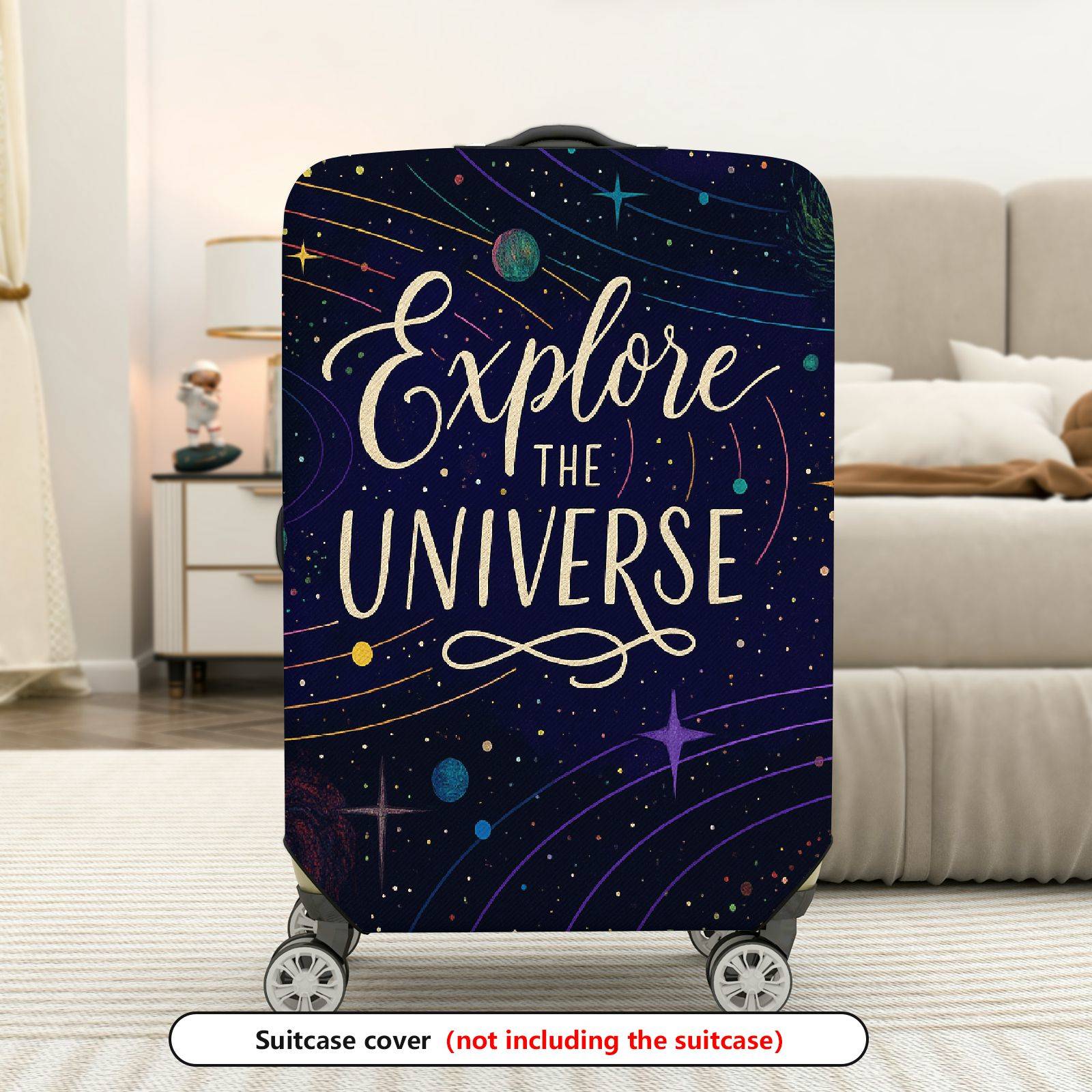 1-Piece Explore Universe Space Star Galaxy Cosmic  Suitcase Luggage Cover, Stretch Protective Sleeve