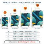 1-Piece Blue Abstract Geometric Modern Stylish Artistic  Suitcase Luggage Cover, Stretch Protective Sleeve