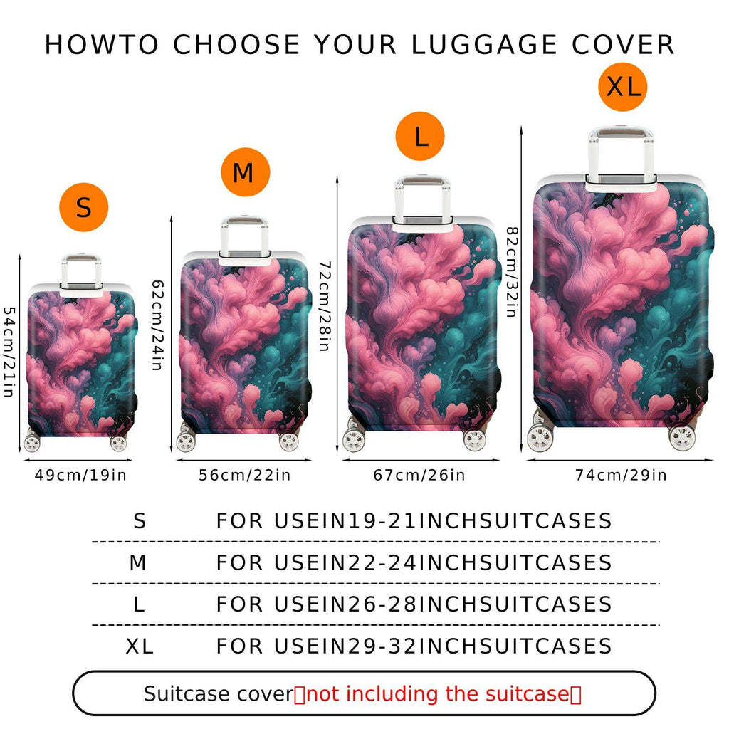 1-Piece Abstract Pink Blue Swirl Art Colorful Creative  Suitcase Luggage Cover, Stretch Protective Sleeve