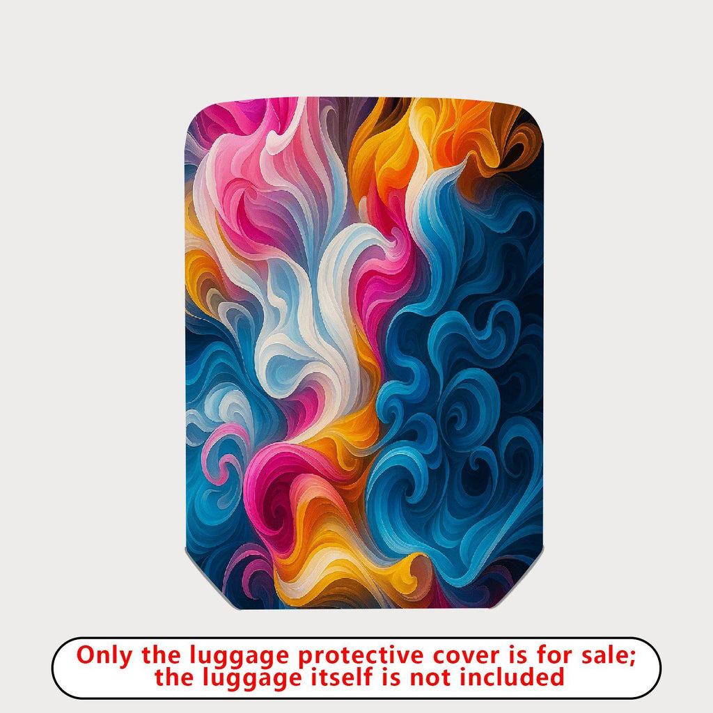 1-Piece Abstract Colorful Swirl Artistic Vibrant Dynamic  Suitcase Luggage Cover, Stretch Protective Sleeve