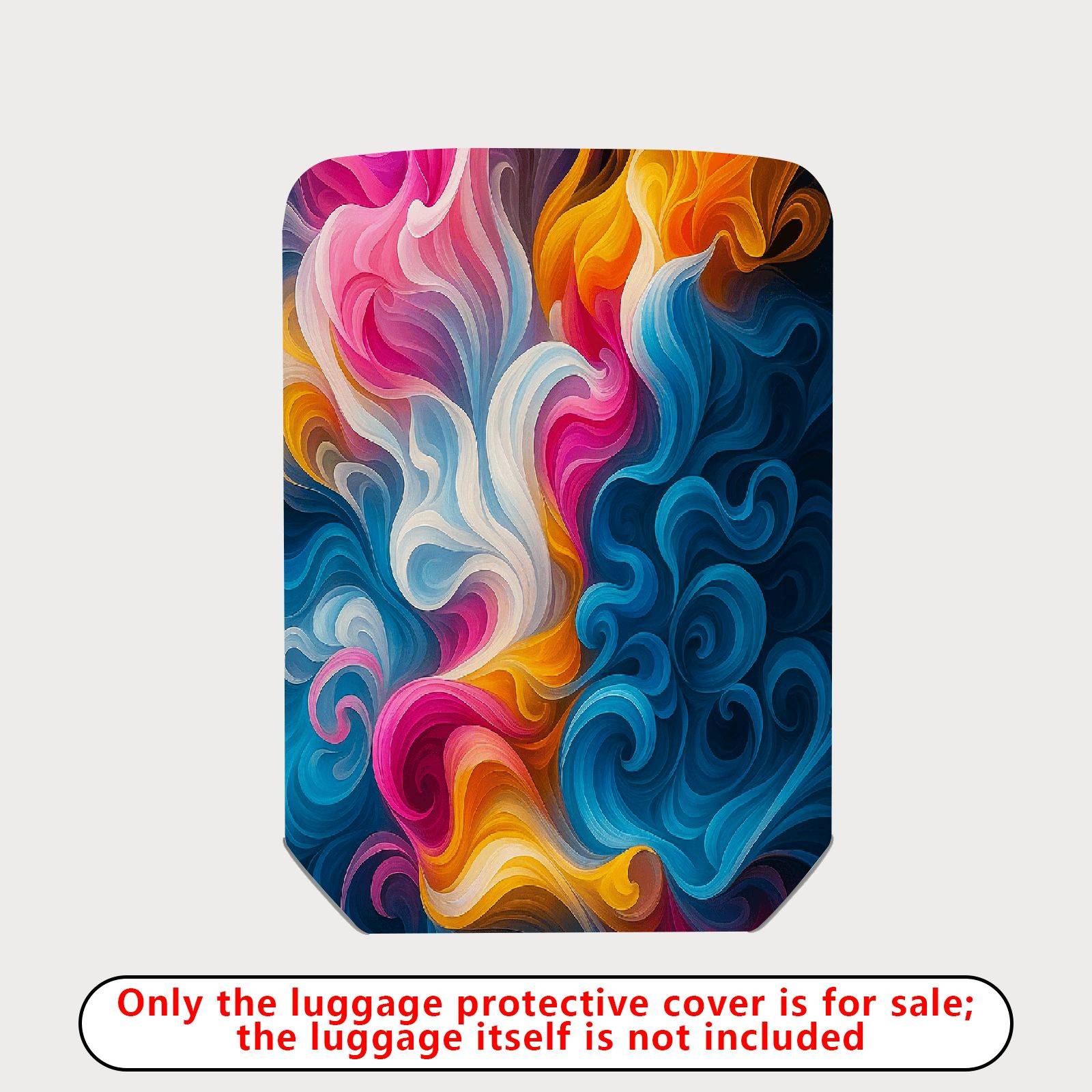 1-Piece Abstract Colorful Swirl Artistic Vibrant Dynamic  Suitcase Luggage Cover, Stretch Protective Sleeve